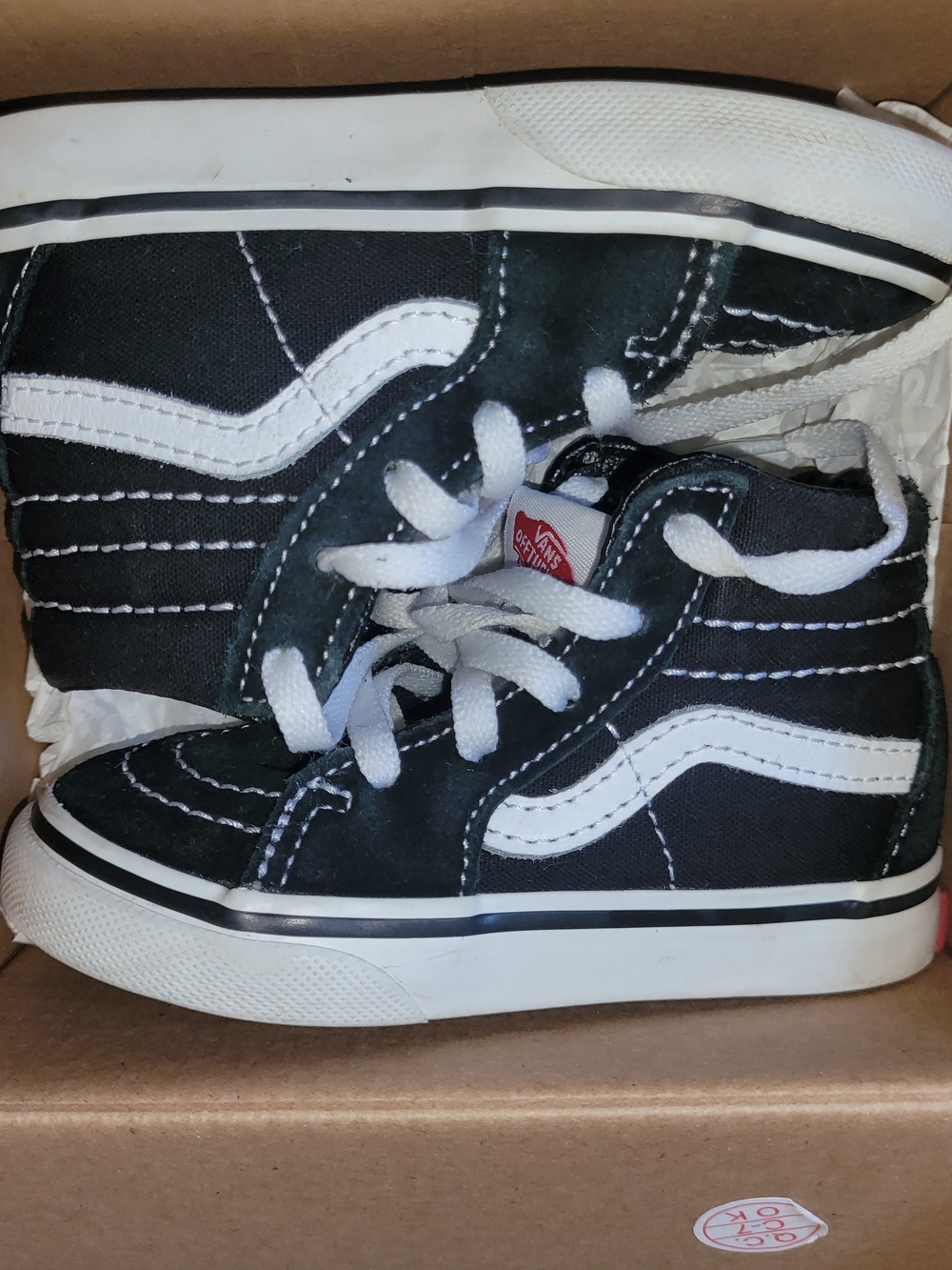 Vans Kids' Black & White High-Top Sneakers